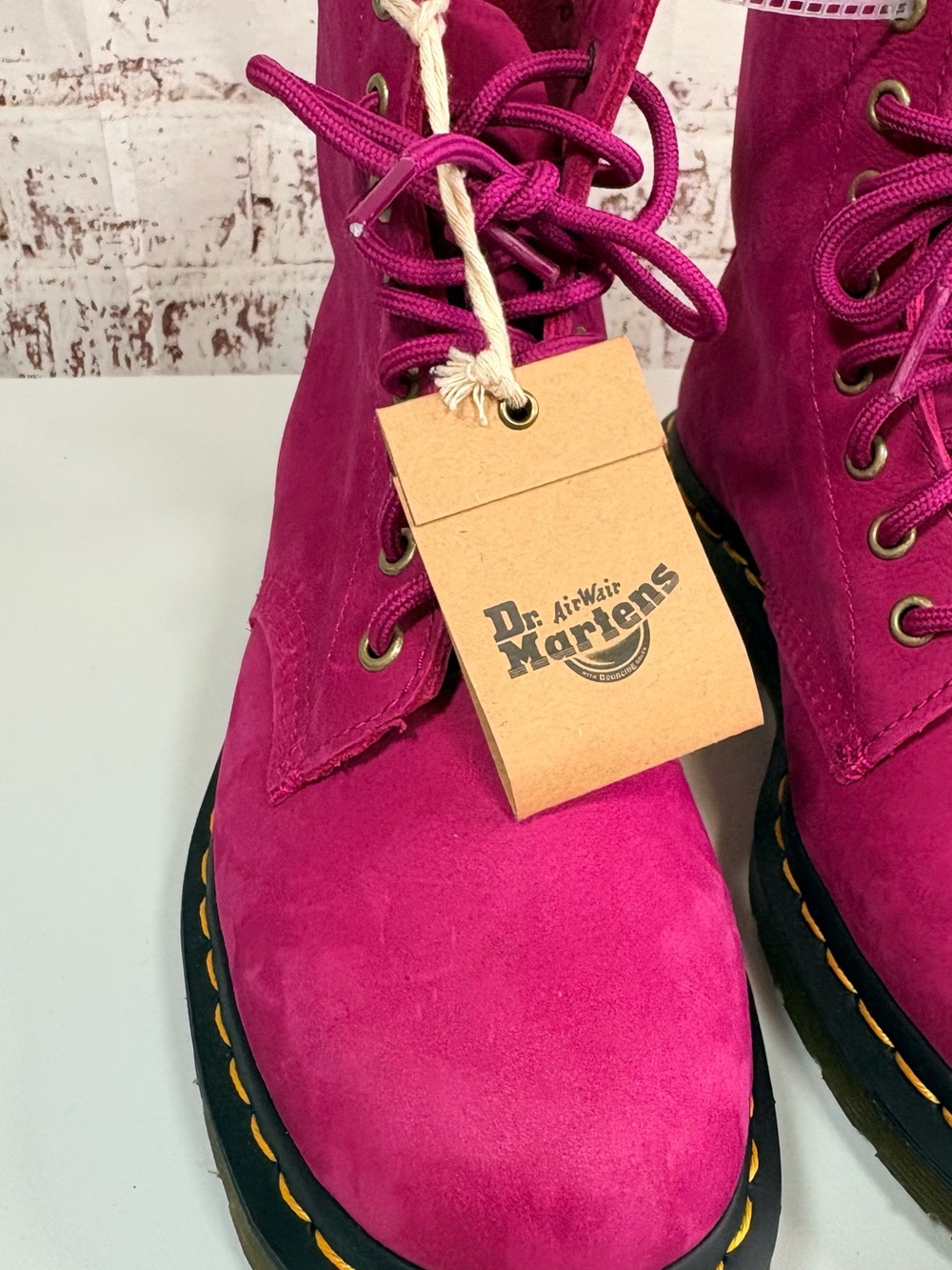 Dr. Martens Women's Hot Pink Lace-Up Leather Boots - Picture 12 of 14